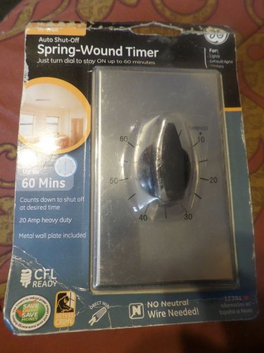 GE 60 Mins Auto Shut Off In Wall Spring Wound Timer 15305 Stainless Steel