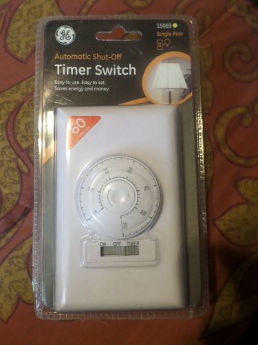GE 60 Mins Single Pole Auto Shut Off In Wall Timer 15069 White Dial Design