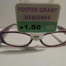 FOSTER GRANT +1.50 Designer Sweetie Plastic Reading Glasses Purple #12