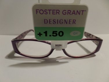 FOSTER GRANT +1.50 Designer Sweetie Plastic Reading Glasses Purple #12