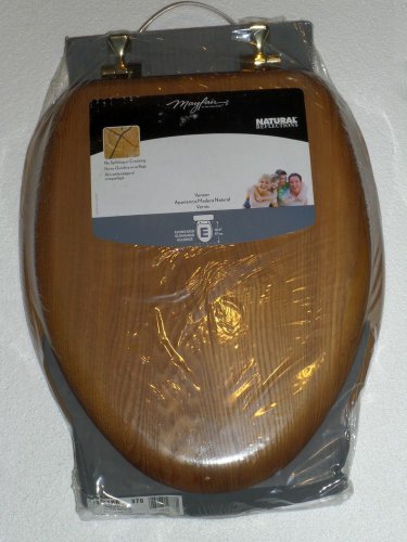 BEMIS Mayfair Natural Reflections Elongated Toilet Seat 19601BR 378 Natural Oak