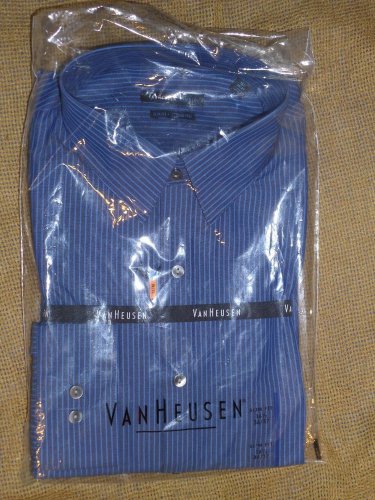 VAN HEUSEN Studio Slim Wrinkle Free Long Sleeve Shirt 16-1/2 Pacific0 20KH051002