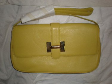 ICEBERG ICE Leather Large Shoulder Bag Tracolla Grande Lime NEW