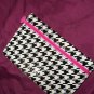 IPSY Cosmetic Small Make Up houndstooth Print Prep-School Bag New Black & White