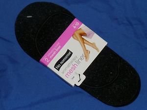 NO NONSENSE Aromatherapy Mesh Low Liner Footliners Size 4-10 Sparkle Black