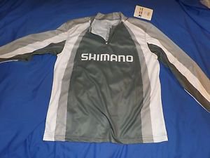 SHIMANO Technical Long Sleeve Sublimated Zip Tee Md Medium GRAY