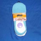 NO NONSENSE Aromatherapy Cotton Terry Liner Footliner Size 4-10 Light Blue White