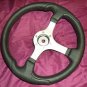 NISIDA Boat Steering Wheel Silver Spokes Black Grip B/S D350 Without Center Cap