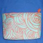 IPSY Cosmetic Small Make Up  Bag New Hello Spring Swirly Flowers Blue Orange