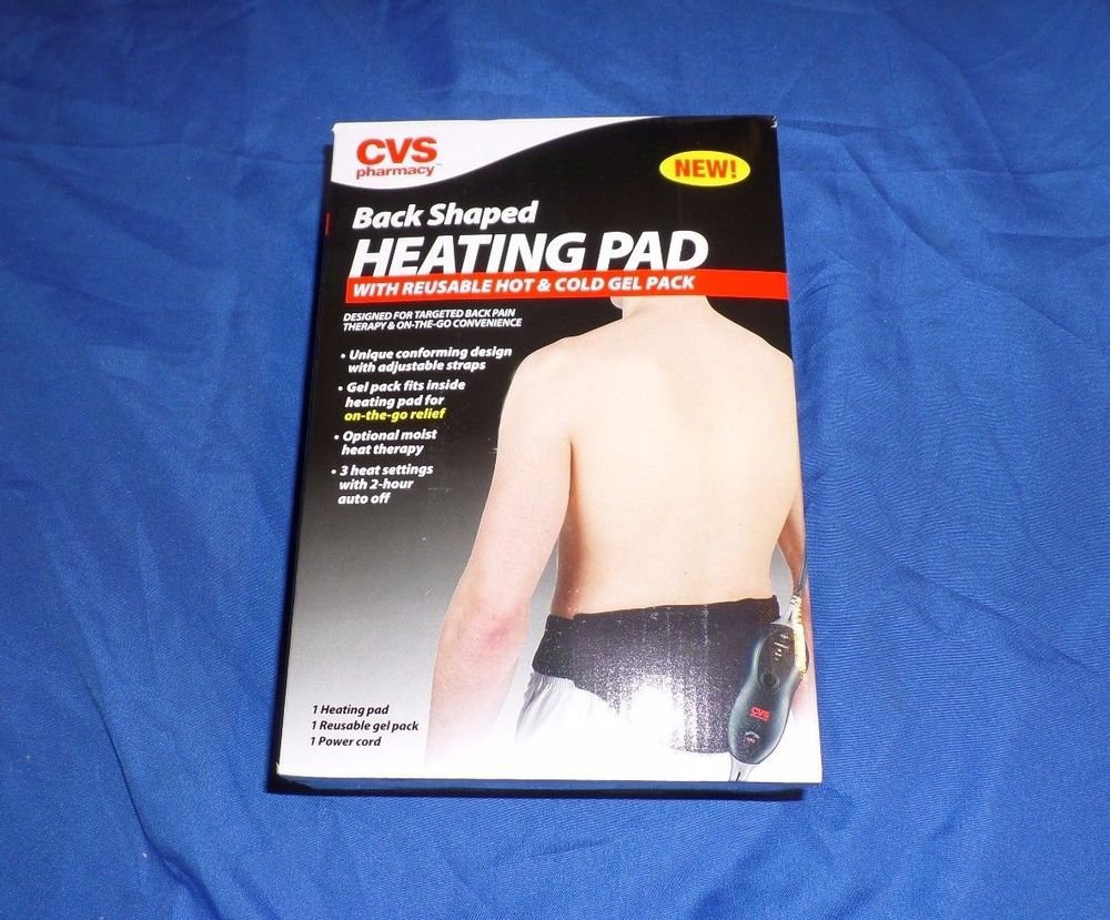 CVS® Back Shaped Heating Pad W/ Reusable Hot & Cold Gel Pack 927658 Black