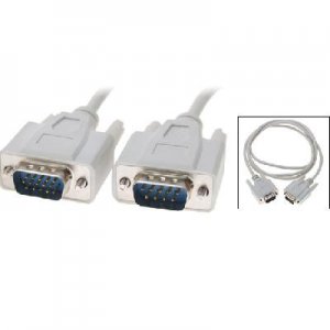 1.5M VGA HD15 MALE TO DB9 PIN MALE ADAPTER CABLE WHITE