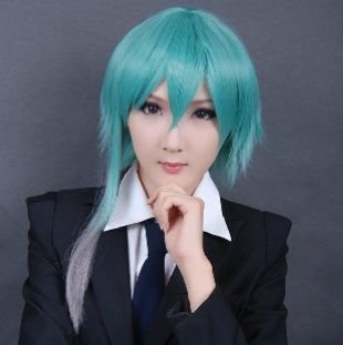 30cm Short Hair Mikuo Alice Bluish Green Cosplay Wig
