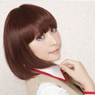 30cm Short Hair Bobo Head rufous Cosplay Wig