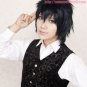 30cm Perk Hair Silver Soul Hijikata Toushirou Black Cosplay Wig