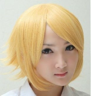 30cm Perk Hair Flax golden Cosplay Wig