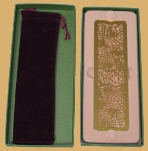 Zentrum Studios Tiffany PINE NEEDLE Gold Bookmark boxed