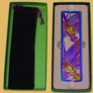 Iridescent Etched Metal Dragonfly Filigree Bookmark bx