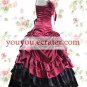 Black And Deep Red Spaghetti Ruched Classic Lolita Dress