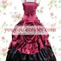 Black And Deep Red Spaghetti Ruched Classic Lolita Dress