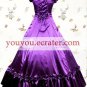 Black And Purple Cuff Sleeves Ruffled Multi-layer Satin Lace Classic Lolita Dress