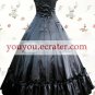 Black And White Cuff Sleeves Ruffled Front Splitting Multi-layer