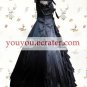 Black Cuff Sleeves Halter Ruffled Multi-layer Satin Lace Classic Lolita Dress