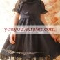 Wonderful Black Knitted Mesh Bow Sash Short Sleeve Classic Lolita Dress