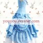 Sky Blue And White Sleeveless Ruffled Gathering Bow Classic Lolita Dress