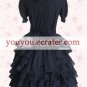 Gothic Black Short Sleeves Lolita Dress2