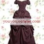Dark Red  Satin Off-The-Shoulder Multi-Layer Gothic Lolita Dress