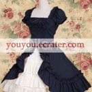 Classic Navy Blue Short Sleeves Ruffles Lolita Dress