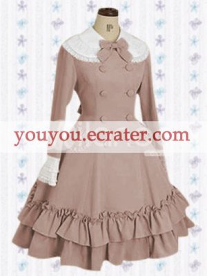 Classic Long Sleevs Double Breasted Bow  Lolita Dress