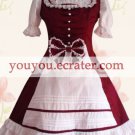 Classic Dark Red And White Bow Ruffles  Lolita Dress