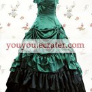 Blackish Green And Black Sleeveless Bow Multi-layer Pleated Satin Classic Lolita Dress
