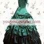 Blackish Green And Black Sleeveless Bow Multi-layer Pleated Satin Classic Lolita Dress
