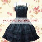 Black spaghetti Pintucks Classic Lolita Dress