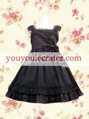 Black Sleeveless Lace Bow  Classic Lolita Dress