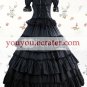 Black Short Sleeves Square Multi-Layer Bandage  Classic Lolita Dress