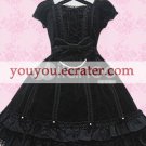 Black Short Sleeves Bow Applique Classic Lolita Dress