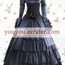 Black Long Sleeves Stand Collar Multi-Layer Satin Classic Lolita Dress
