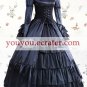 Black Long Sleeves Stand Collar Multi-Layer Satin Classic Lolita Dress