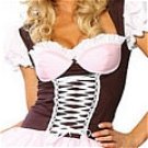 sexy pink and brown cosplay Maid dress