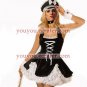 sexy black and white woment Maid Costume