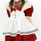 New product  Sweet red and white Maid Costume (108)