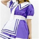 New product  lovely blue Maid Costume (121)