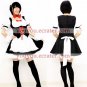 New product HOt black and white with red bowknot Maid Costume (137)