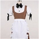 New product   Long brown and white apron Maid Costume (163)