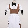 New product   Long brown and white apron Maid Costume (163)