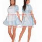 New product Sweet blue satin cosplay Maid costume (Lyndal)