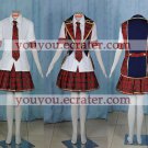 New product  Dark blue and red School Uniform Cosplay girl Costume